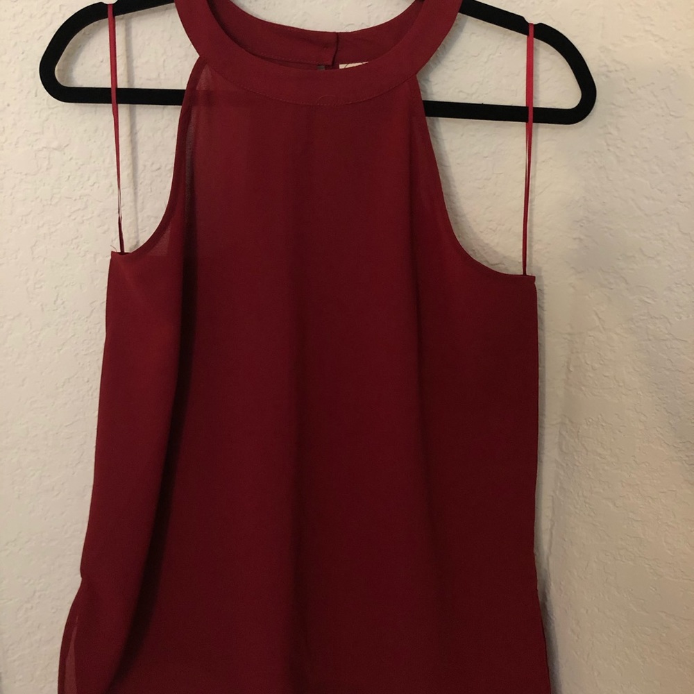 Maroon chiffon blouse